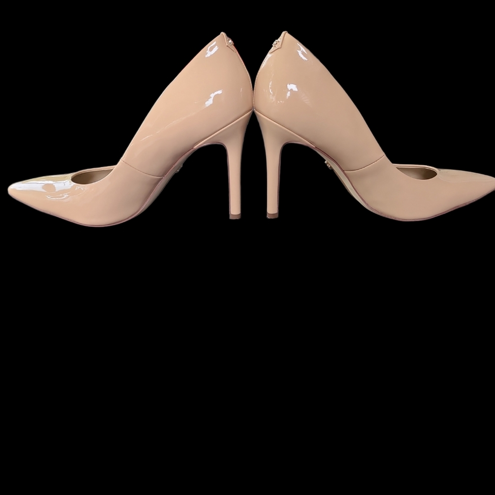 Sam Edelman Danna Point Toe Pump Beige Blush Patent Size 8.5
